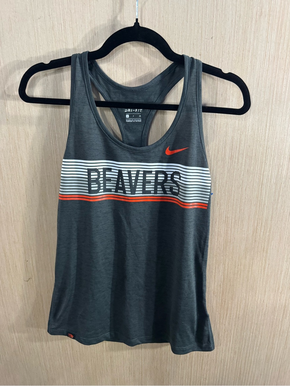 Nike Gray & Orange Oregon State Beavers Dri-FIT Racerback Tank Size Small